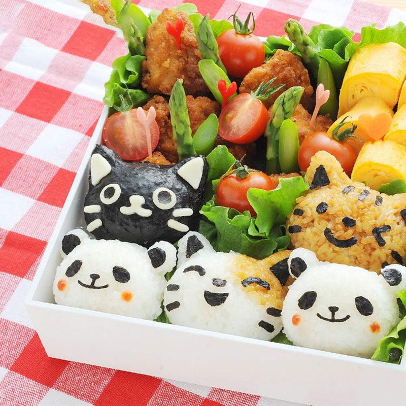 VANVENE Small Rice Ball Mold Sets Lovely Cat Pattern DIY Sushi Bento Nori Kitchen Rice Mould DIY Kitchen Tools with Nori Seaweed Punch Cutter for Home Party Kids meal Make - Image 4